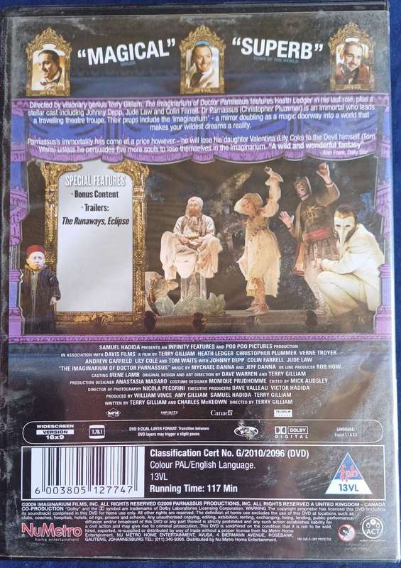The imaginarium of doctor Parnassus dvd