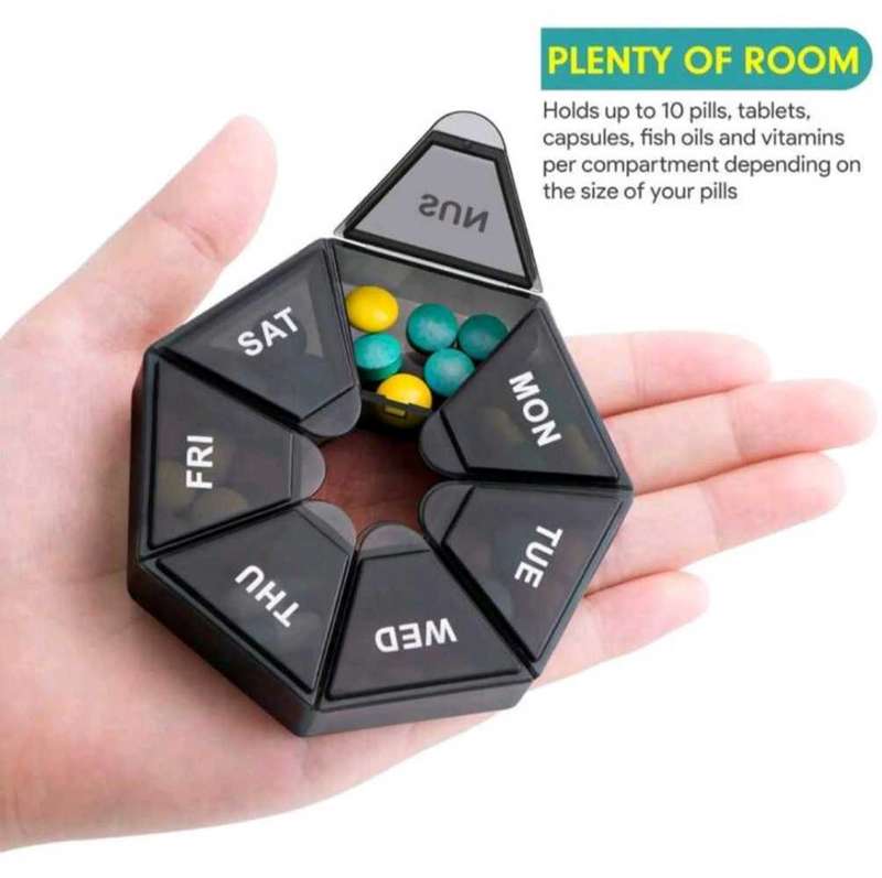Seven Compartment Pill Storage Box 7 Days - Pill Capsule Box