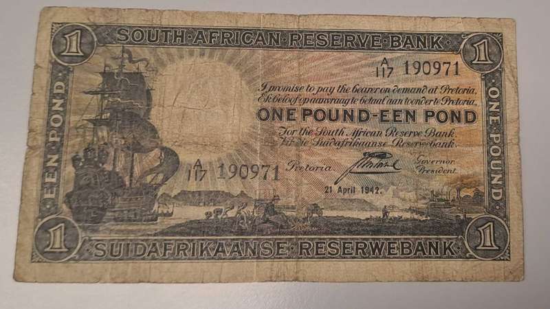 21 April 1942 Black One Pound Postmus A/117 190971