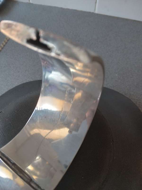 Large Vintage Hallmarked Silver Hinge Bangle