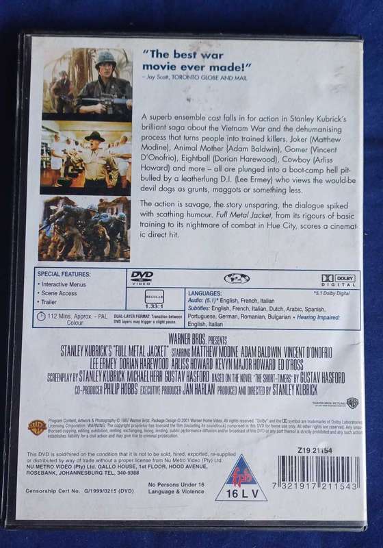 Full metal jacket dvd