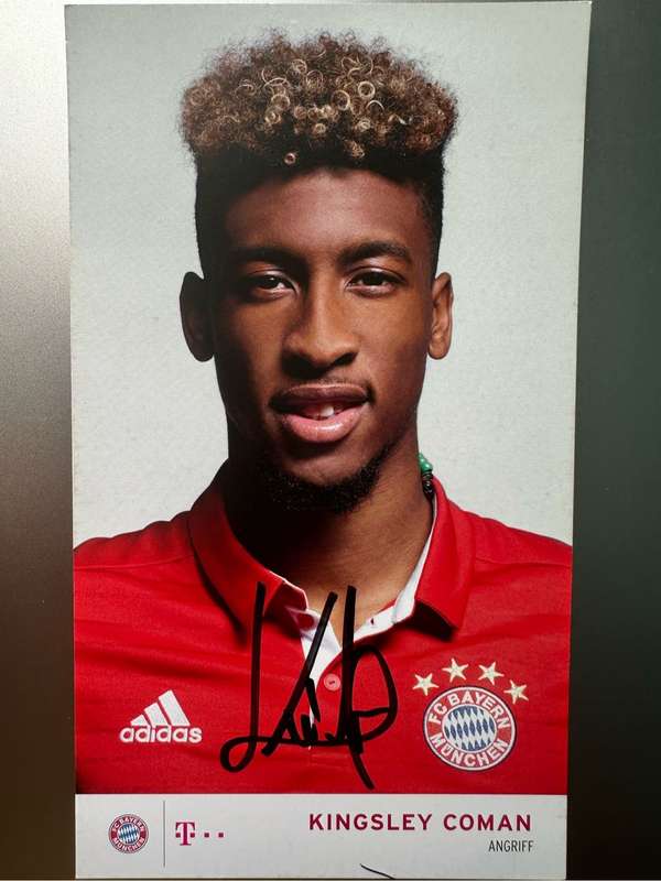 AUTHENTIC AUTOGRAPH BY KINGSLEY COMAN - ON ORIGINAL BAYERN AUTOGRAPH CARD