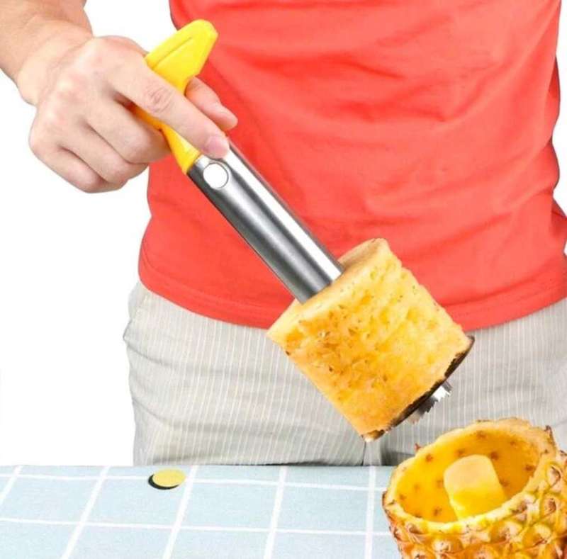 Stainless Steel Pineapple Peeler and Corer - Effortlessly Core, Slice, and Cut Pineapples