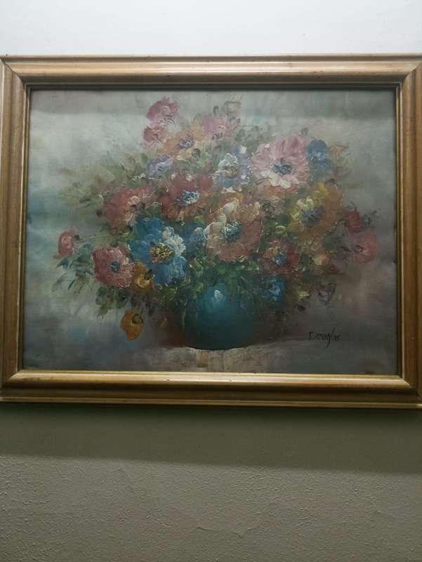 Breathtaking still life oil painting by Douglas original oil canvas