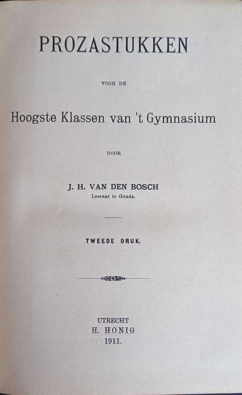 Prozastukken door JH vd Bosch 1911