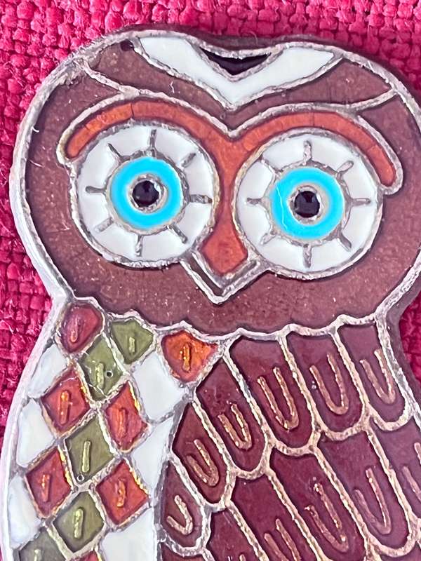 Enamel and bronze Greek owl bottle opener