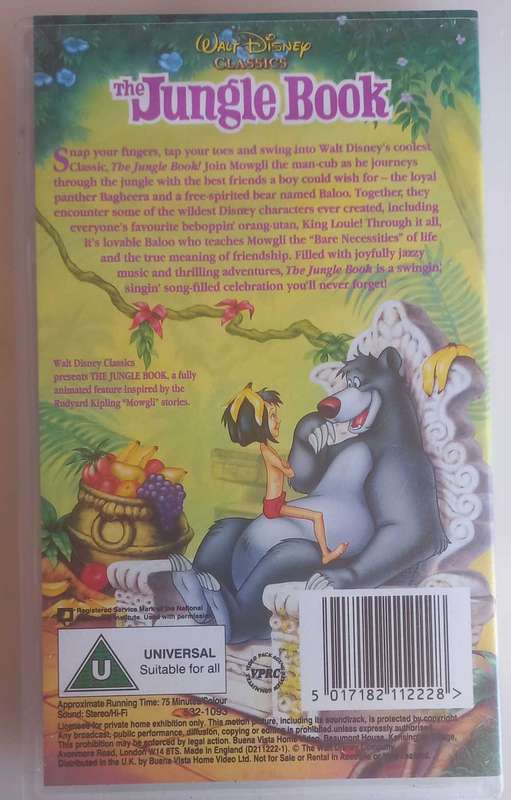 The jungle book VHS