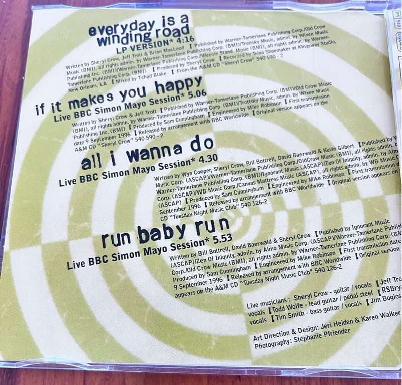 (single CD) Sheryl Crow - Everyday is a winding road (1996, UK)
