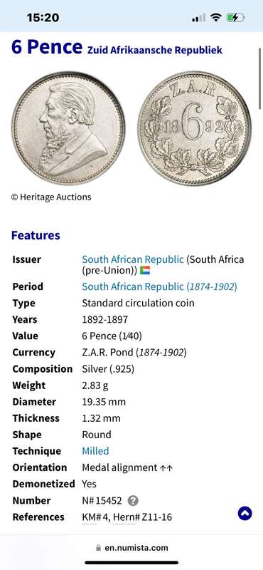ZAR - 1897 ZAR 6 Pence
