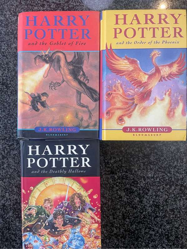 1ST EDITIONS X 4 JK ROWLING BOOKS!  THE GOBLET OF FIRE, THE ORDER OF THE PHOENIX, ...