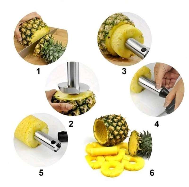 Stainless Steel Pineapple Peeler and Corer - Effortlessly Core, Slice, and Cut Pineapples