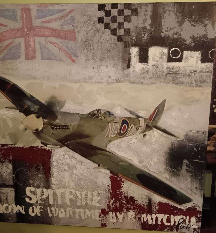 Icon of War Spitfire by R Mitchell Canvas Painting