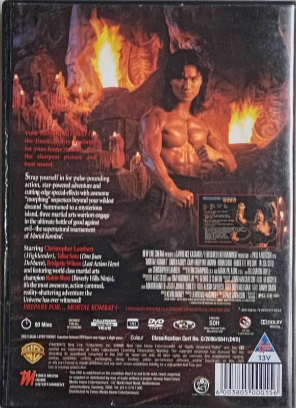 Mortal Kombat Movie DVD