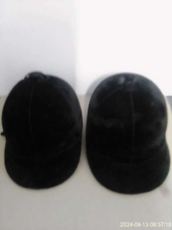 VINTAGE HORSE RIDING CAPS : HELMET INDUSTRIES BULAWAYO / BURMEISTERS EAST LONDON