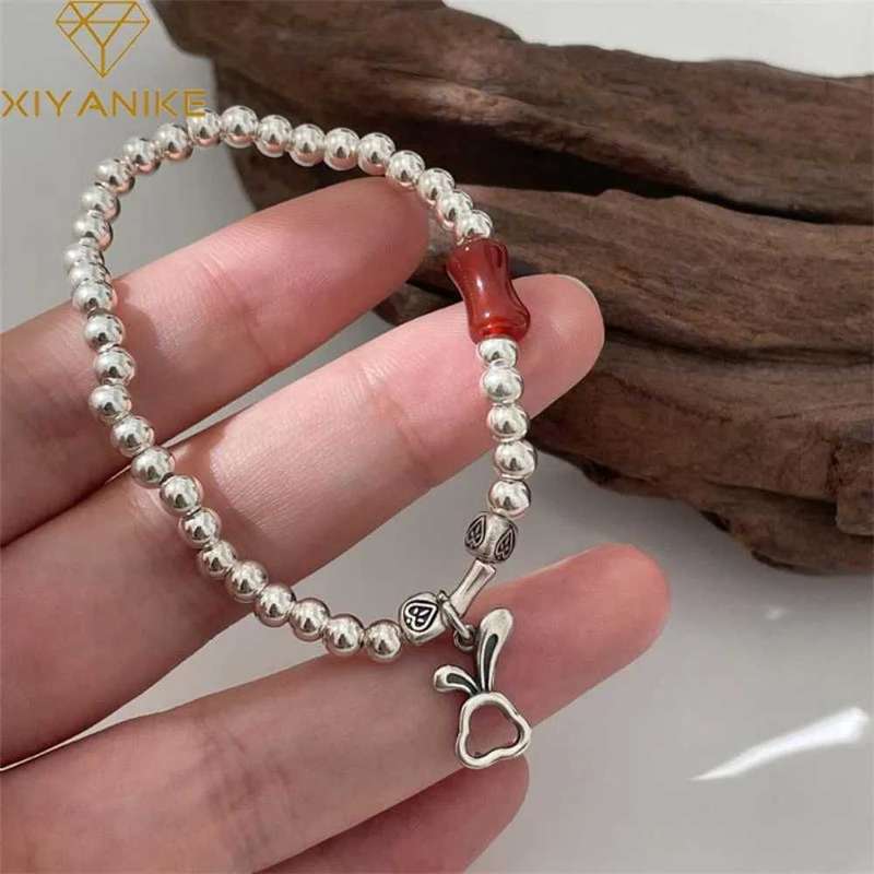 Vintage Beads and Rabbit Charm Bracelet