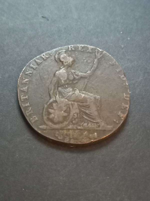 1827 Great Britain Half pennie. Rim damaged
