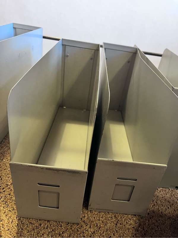 12 vintage metal file holders