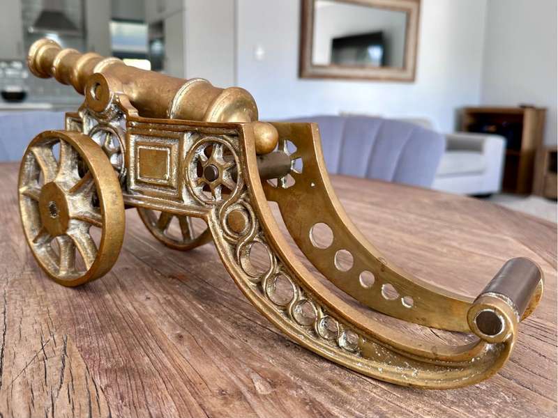 Large Brass Canon (46cm & 6.6kg)
