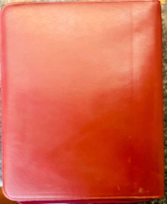 CARROL BOYES BURGUNDY LEATHER FOLDER A4 IN EXCELLENT CONDITION