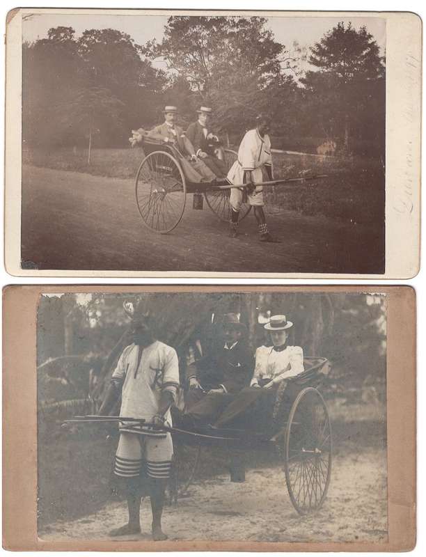 Antique Cabinet Card Photographs of Rickshaws - Durban March 1897