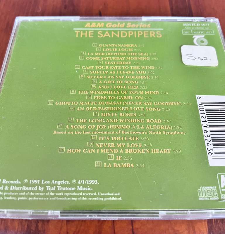The Sandpipers - A&M Gold Series (1991) - MMTCD1677