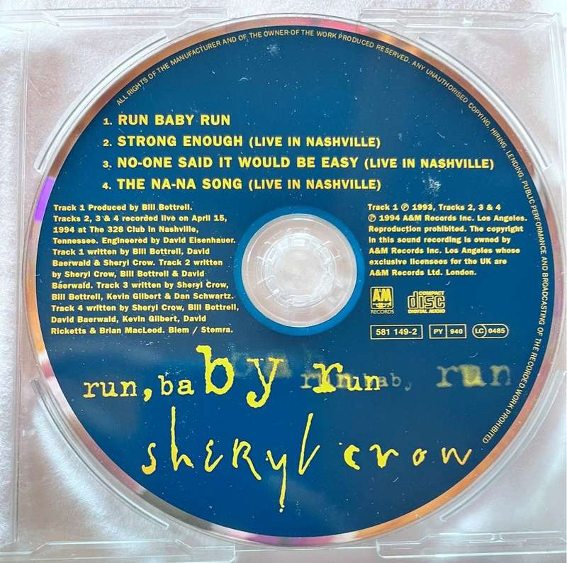 (CD single) Sheryl Crow -  Run, baby, run (1995) - 581 149-2