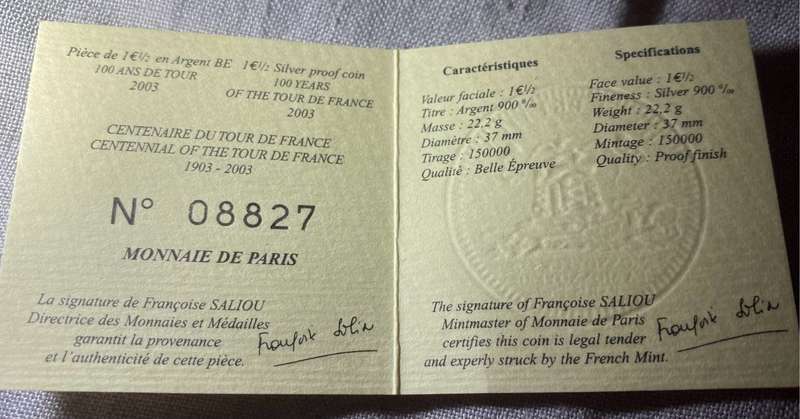 Monnaie de Paris Tour de France Gold and Silver Coin Set