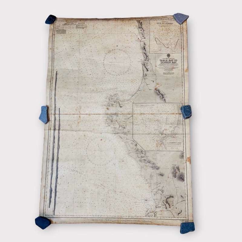 Table Bay To Donkin Bay (Cape Town) Vintage Nautical Map circa 1962 (102cm x 70cm)