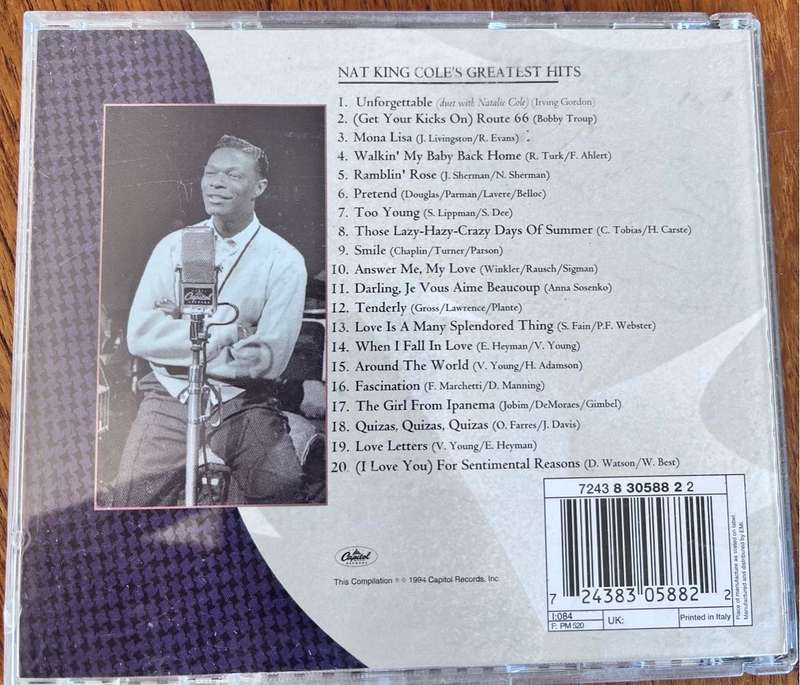 The Greatest Hits - Nat King Cole (1994)- made in Italy 725383058822