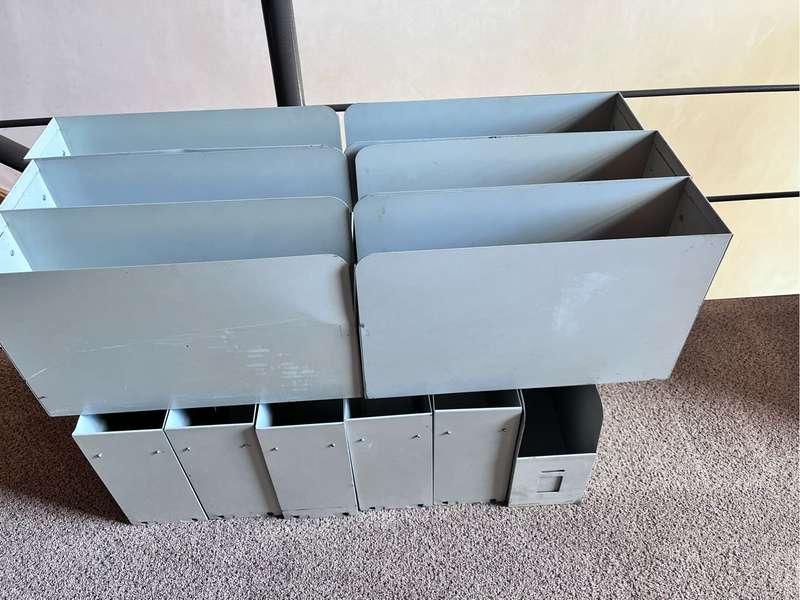 12 vintage metal file holders