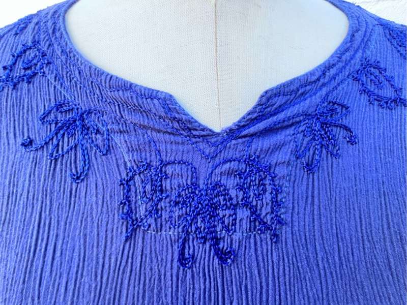 Beautiful deep blue viscose Indian top (small)