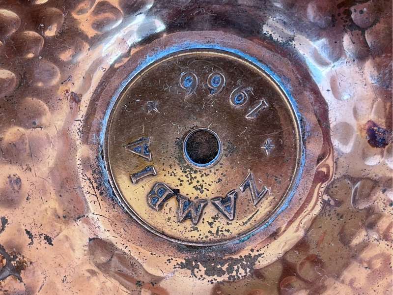 Vintage Copper Ashtray Zambia 1966