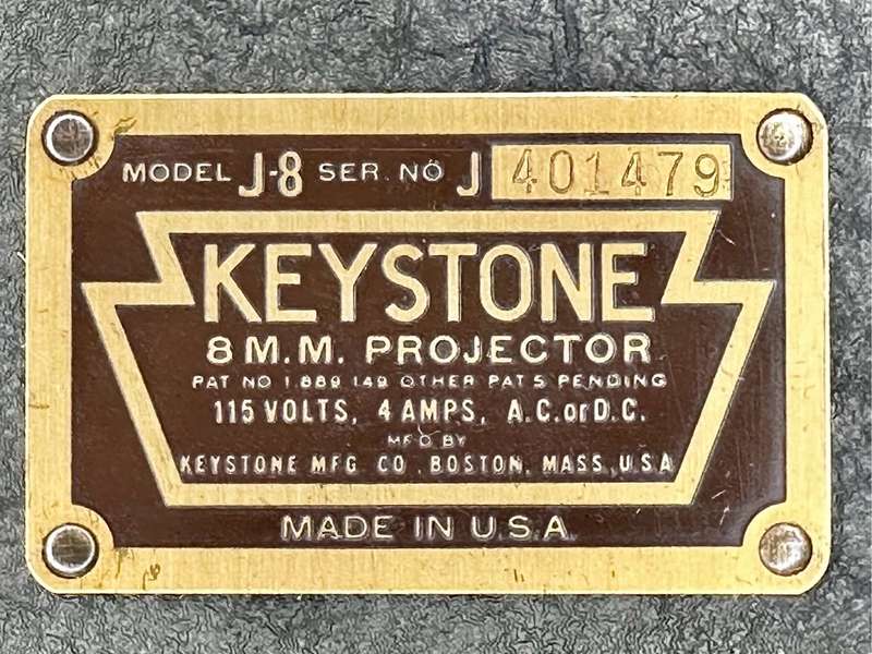 KEYSTONE 8mm Projector Model J-8