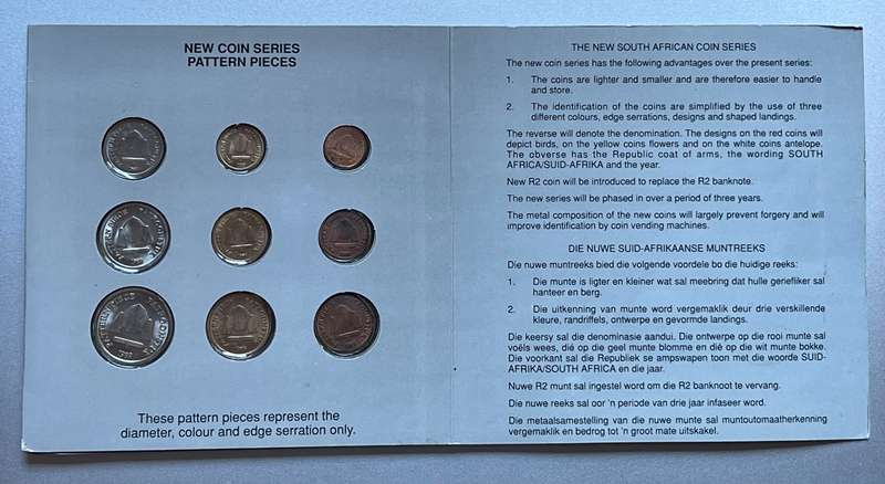 SA Mint New Coins Series 1989 Pattern Pieces