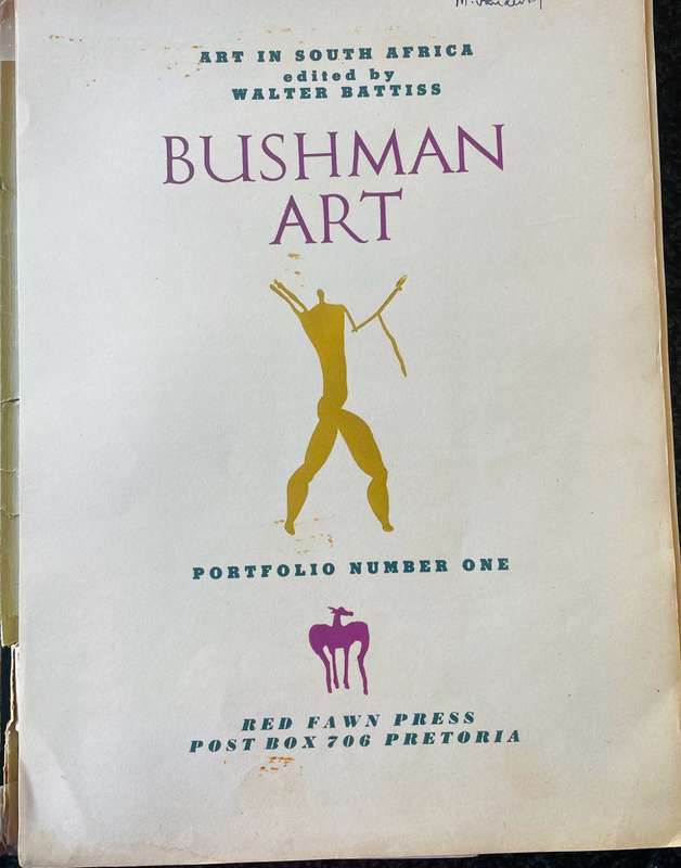 RARE!! WALTER BATTISS `BUSHMAN ART, Portfolio Number One, Art in South Africa` Red Fawn Press