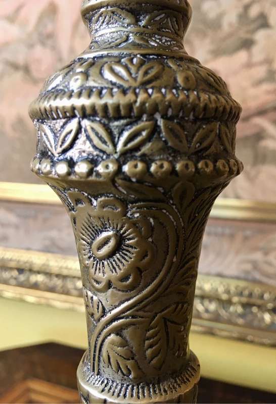Vintage decorative candlesticks with floral design