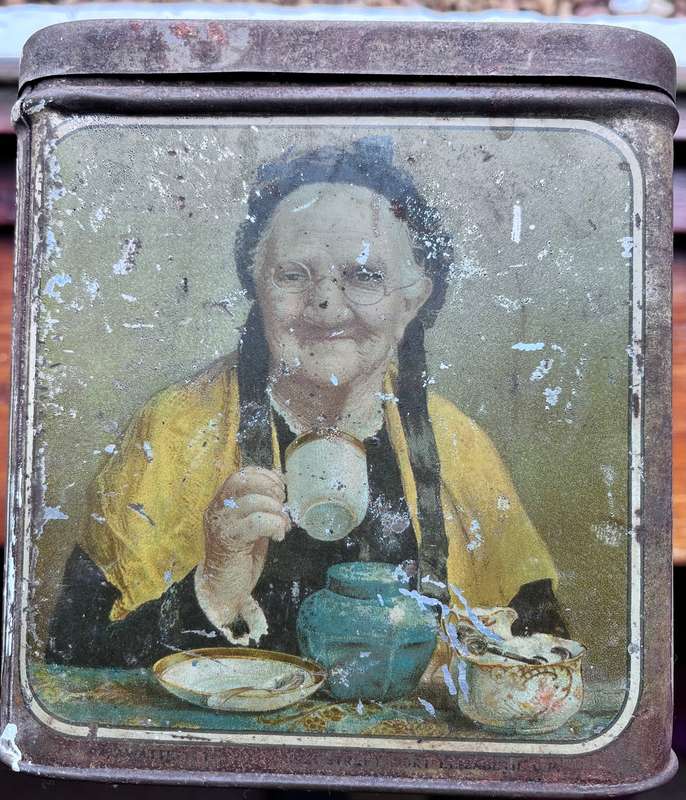 Vintage Mazawattee tin - Old folks at home
