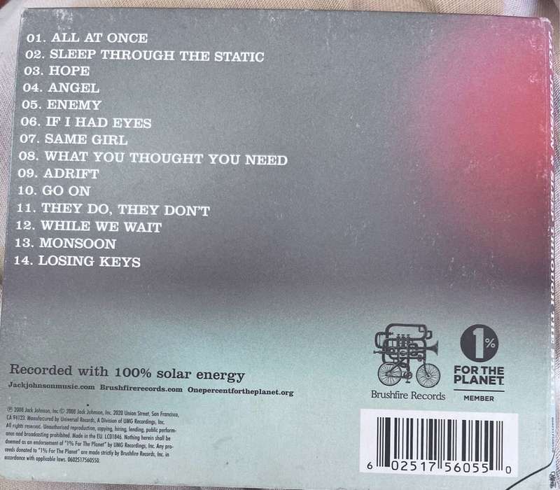 CD Jack Johnson - Sleep through the static (2008)