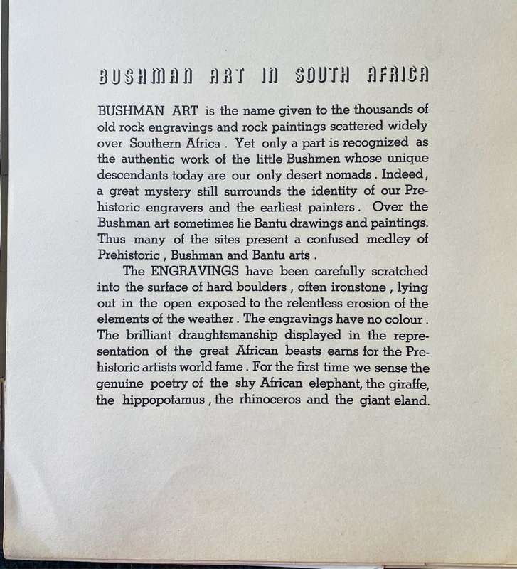 RARE!! WALTER BATTISS `BUSHMAN ART, Portfolio Number One, Art in South Africa` Red Fawn Press