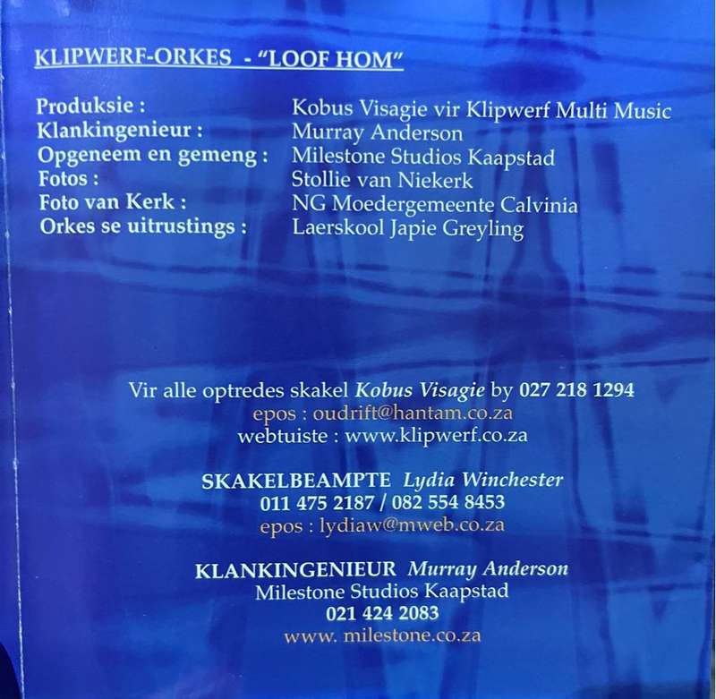 Klipwerf-orkes - Loof Hom MORFCD 751 134