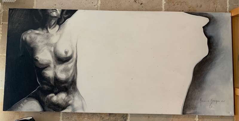 Full front nude painting by SA artist Hennie Kruger