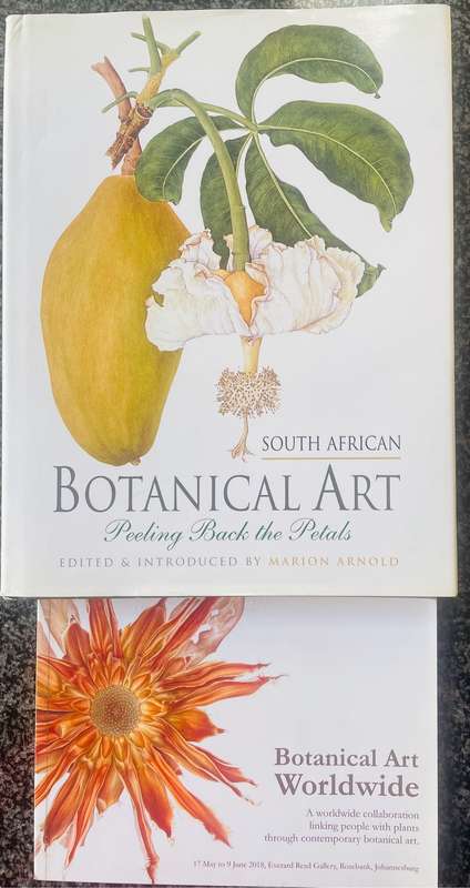 2 BOOKS`SOUTH AFRICAN BOTANICAL ART PEELING BACK THE PETALS` MARION ARNOLD & BOTANICAL ART WORLDWIDE