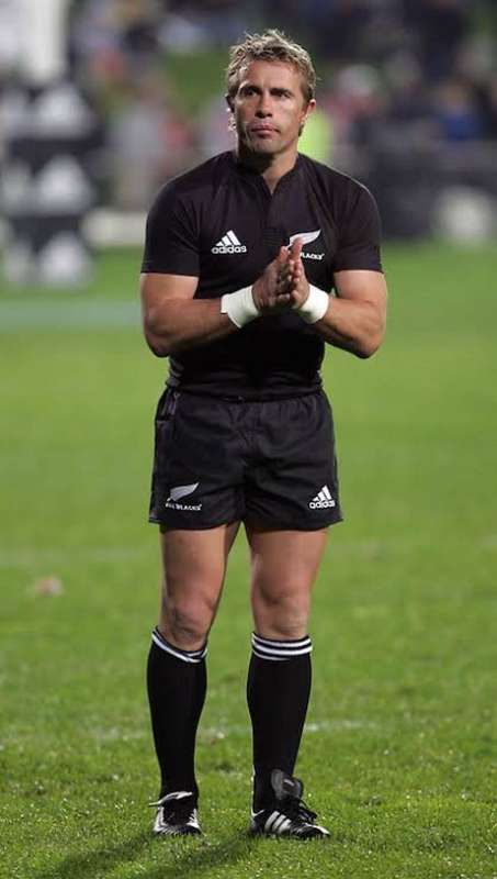 All Black Rugby Frame Signed Justin Marshall