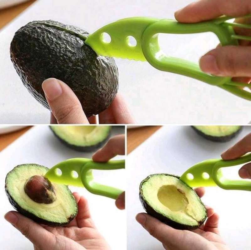 3-in-1 Avocado Slicer: Peel, Core, and Slice Avocados Effortlessly (Blue)
