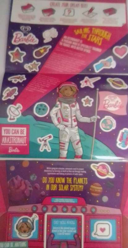 OLA ICE CREAM BARBIE DOLL DREAM BOX STICKER.