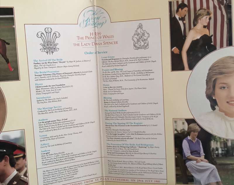 THE ROYAL WEDDING BBC RECORDING FROM ST. PAUL`S CATHEDRAL 28THJULY 1981.