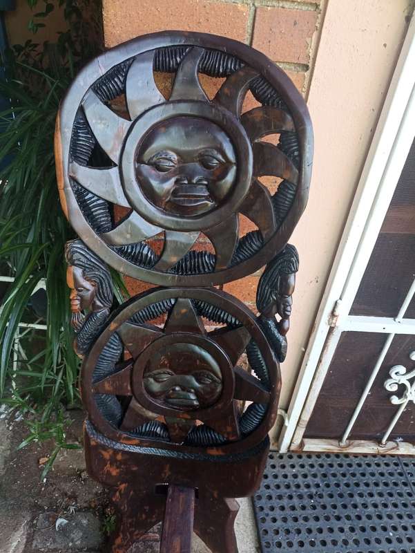Hand carved wooden chair