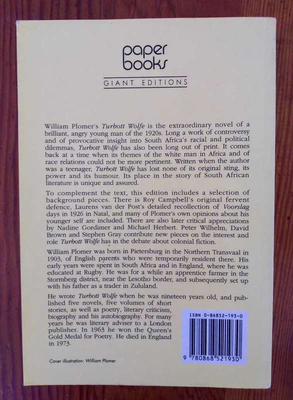 Turbott Wolfe by William Plomer