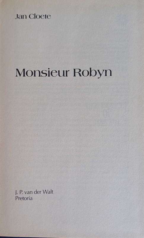 Monsieur Robyn deur Jan Cloete