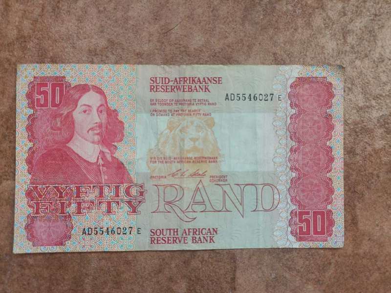 South Africa 5 x Old R50 Notes, Van Riebeck